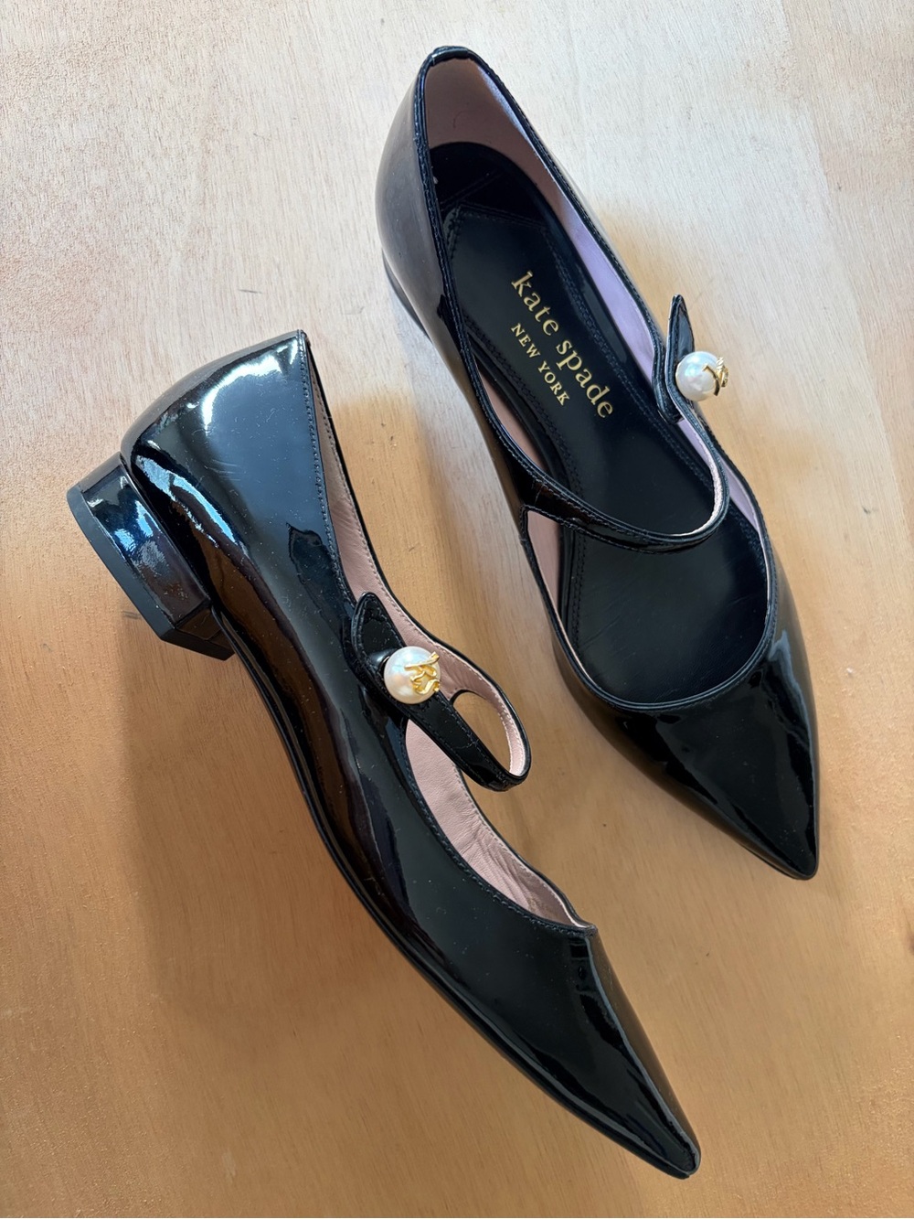 kate spade New York Black Patent Maya Mary Jane Pumps 6